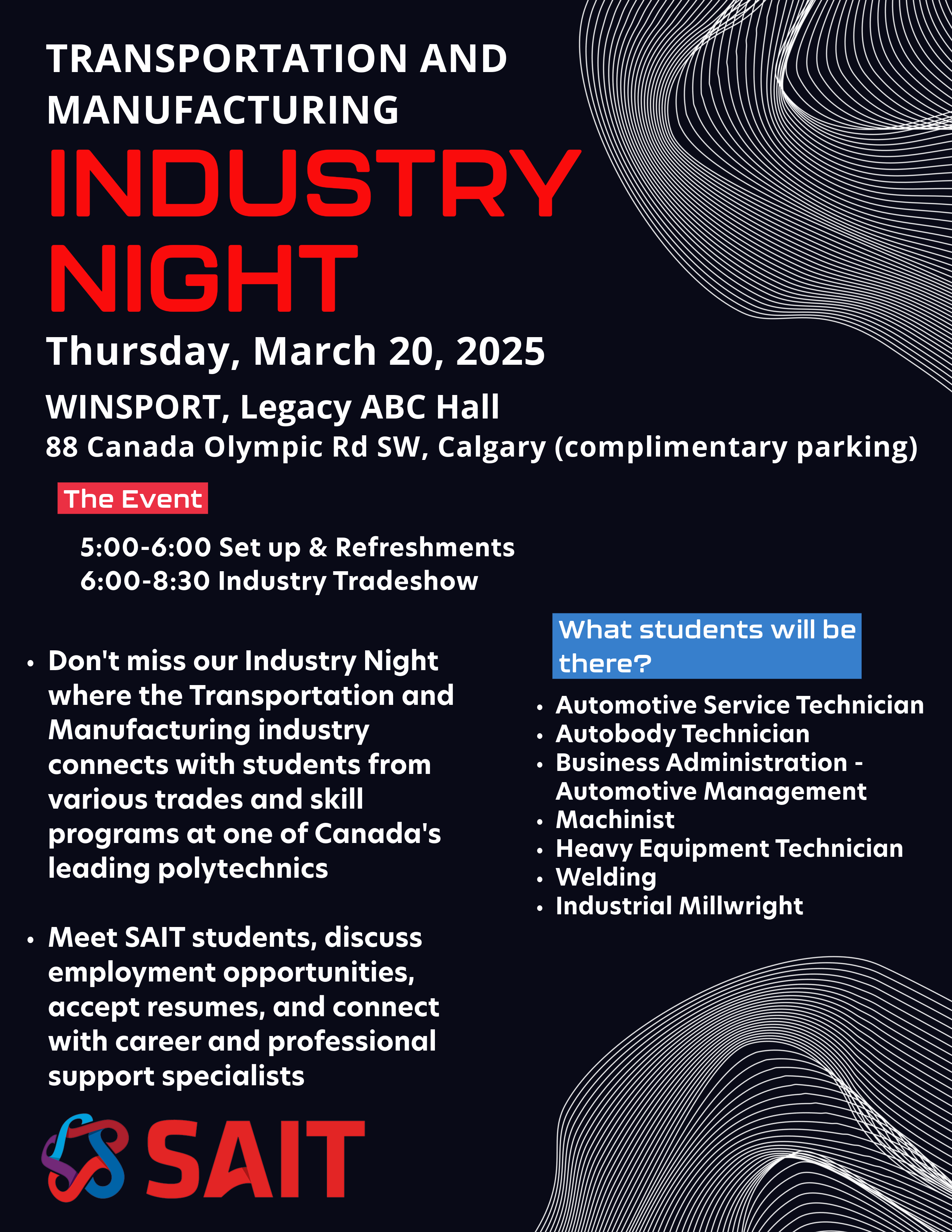 SAIT - 2025 School of Transportation & Manufacturing Industry Night